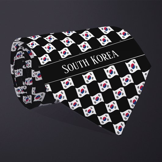 Cravate Wavy South Korea Flag Pattern 