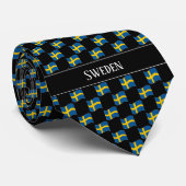 Cravate Wavy Sweden Flag Pattern  (Roulé)