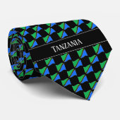 Cravate Wavy Tanzania Flag Pattern  (Roulé)