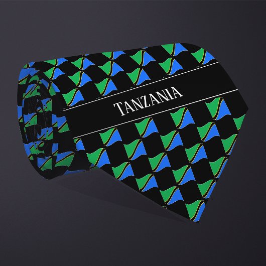 Cravate Wavy Tanzania Flag Pattern 
