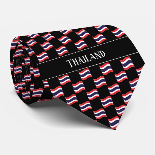 Cravate Wavy Thailand Flag Pattern  (Roulé)