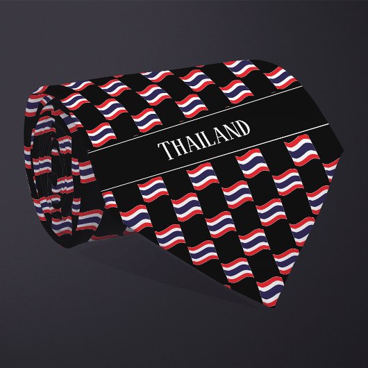 Cravate Wavy Thailand Flag Pattern 