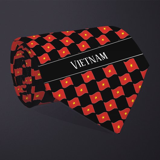 Cravate Wavy Vietnam Flag Pattern