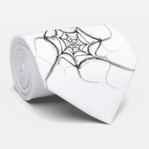 Cravate Web Black and White Spider