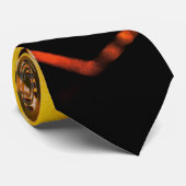 Cravate Web Orange Black Déplaisant Éffrayant Spid (Roulé)