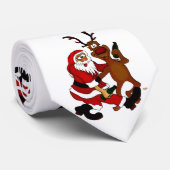 Cravate Weihnachtsmann mit Elch (Roulé)