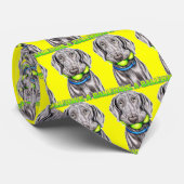 Cravate Weimaraner a une balle (Roulé)