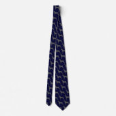 Cravate Weimaraner Chien Silhouettes Motif Bleu et gris (Dos)