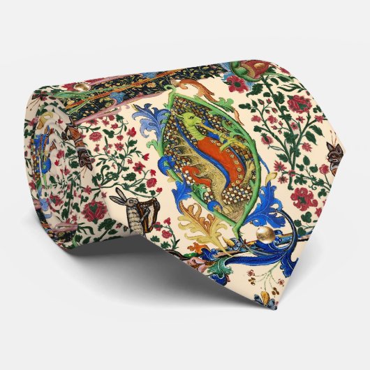 CRAVATE WEIRD MÉDIÉVAL BESTIAIRE MUSIQUE, DRAGON JOUER FLU (Roulé)