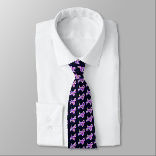 Cravate West Highland Westie Chien Silhouette violet noir