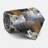 Cravate West Highland White Terrier Laissons neiger Noël (Roulé)