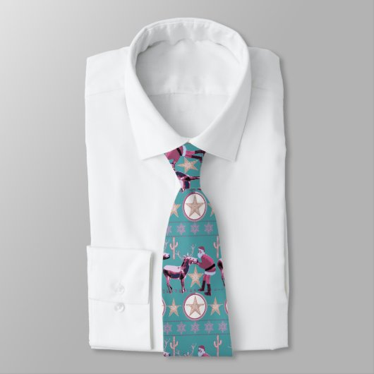 Cravate Western Christmas Donkey Reindeer Neck Tie (Attaché)