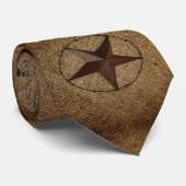 Cravate Western Country Rustic Burlap Primitif Texas Star (Roulé)
