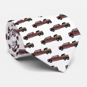 Cravate Western Ranch Cowboy en camion avec foin et chien