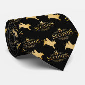 Cravate Western Rodeo Bull Riding 8 Secondes Noir / Or (Roulé)