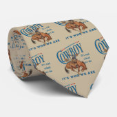 Cravate Western Rodeo Cowboy Bucking Horse C'est qui nous  (Roulé)