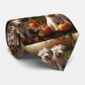 Cravate Wheaten Terrier chiot Automne Citrouille délice (Roulé)