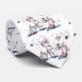 Cravate Whimsical Alaska Christmas Wildlife (Roulé)