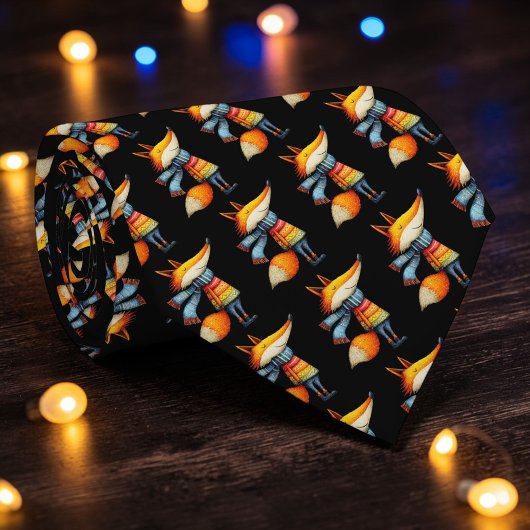 Cravate Whimsical Fox Custom Necktie Tie