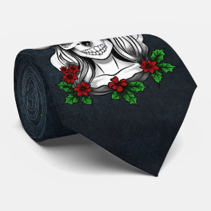 Cravate Whimsical gothique Père Noël Crâne Noël
