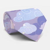 Cravate Whimsical Pastel Clouds et étoiles Motif (Roulé)