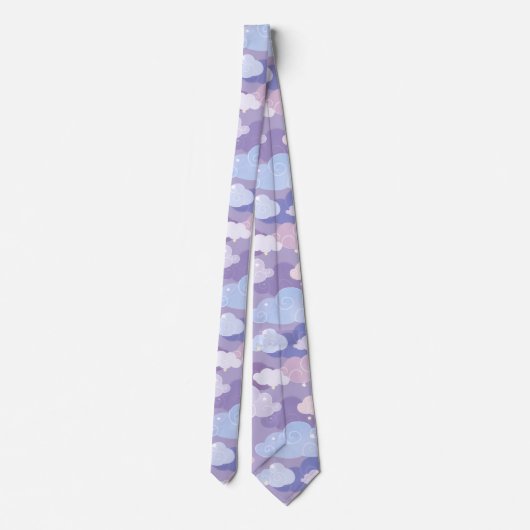 Cravate Whimsical Pastel Clouds et étoiles Motif (Dos)