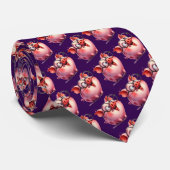 Cravate Whimsical Pig Custom Necktie Tie (Roulé)