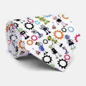 Cravate Whimsical Robots Fun Custom Necktie Tie (Roulé)