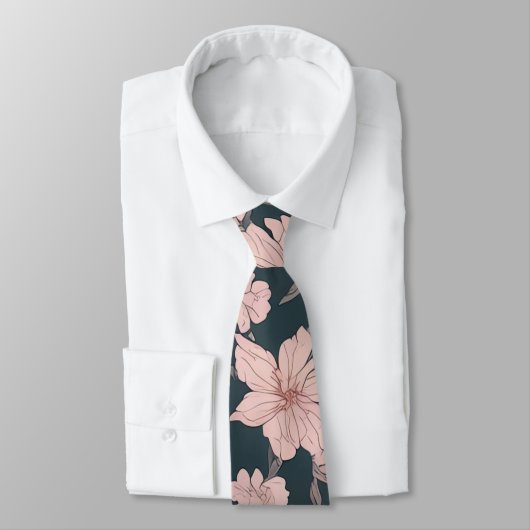 Cravate Whimsical rose Sakura Motif (Attaché)