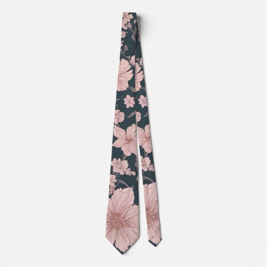 Cravate Whimsical rose Sakura Motif (Devant)
