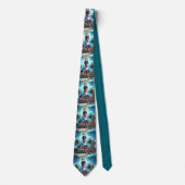 Cravate Whimsical Tropical Christmas Lighthouse Turquoise (Devant)