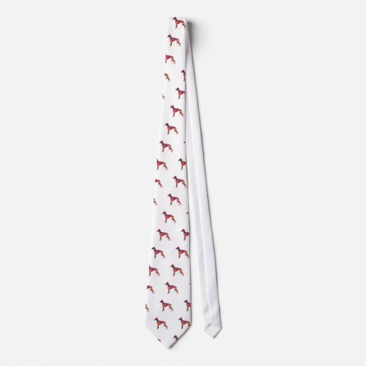 Cravate Whippet Dog Geometric Pattern Silhouette Multi (Devant)