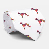 Cravate Whippet Dog Geometric Pattern Silhouette Multi (Roulé)