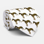 Cravate Whippet Italien Gris Silhouette Halloween Blanc (Roulé)