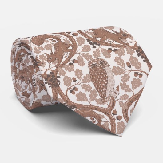 Cravate Whispers/Chouettes et écureuils des bois dans le c (Roulé)