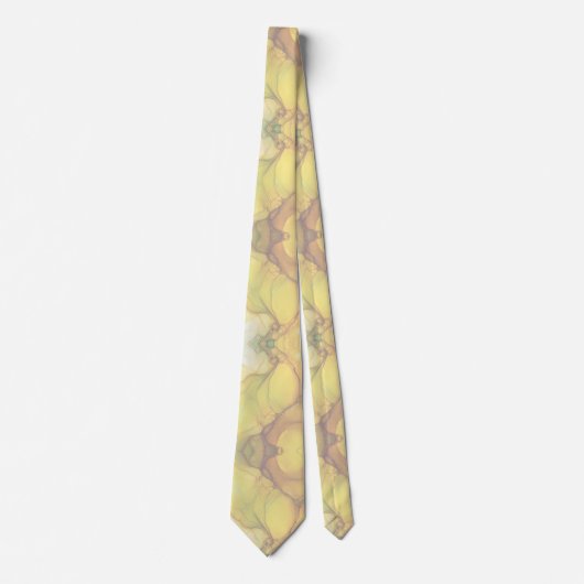 Cravate Whispers of Silk DreamOrganic Formes en Jaune (Devant)