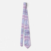Cravate Whispers of Silk : Dreamy Pastel Waves Pink Blue (Dos)