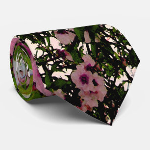Cravate Whispers of Spring : Aquarelle Arbre en fleurs ros