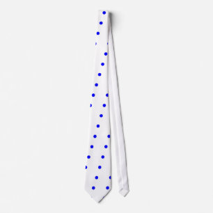 Cravate White and blue polka dot necktie