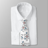 Cravate White Atom Molecule Motif Enseignant Science (Attaché)