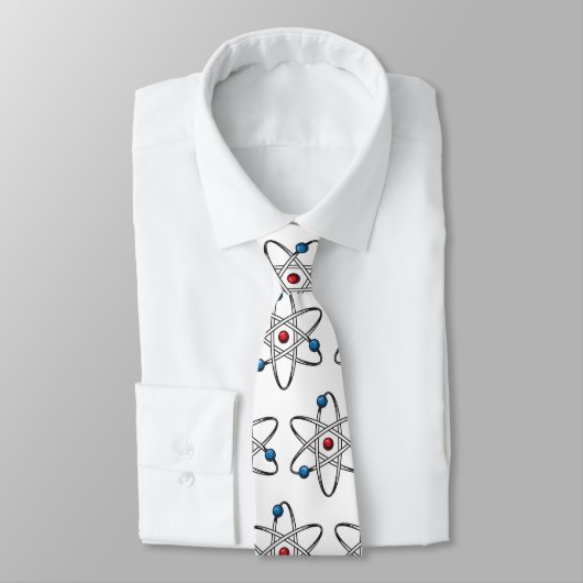 Cravate White Atom Molecule Motif Enseignant Science (Attaché)