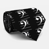 Cravate White Bass Clef sur le personnel (Roulé)