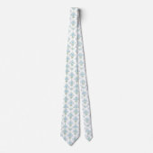 Cravate White blue green pattern neck tie (Devant)