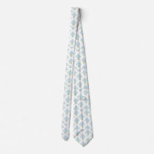 Cravate White blue green pattern neck tie (Dos)