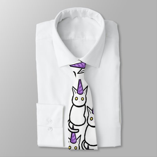 Cravate White Cat Celebration Tie (Attaché)