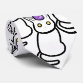 Cravate White Cat Celebration Tie (Roulé)