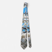 Cravate White Cherry Blossom Flowers Neck Tie (Devant)