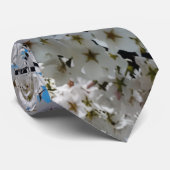 Cravate White Cherry Blossom Flowers Neck Tie (Roulé)