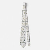 Cravate White Desdemona Rose Sage Green Eucalyptus Wedding (Devant)