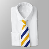 Cravate White Gold and Blue Regimental Stripe Tie (Attaché)
